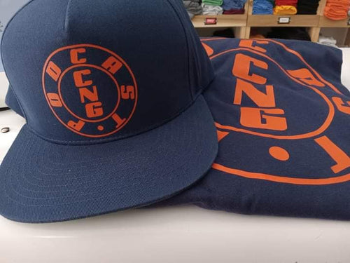 CNG PODCAST CHICAGO BEAR THEMED SNAPBACK AND TEE